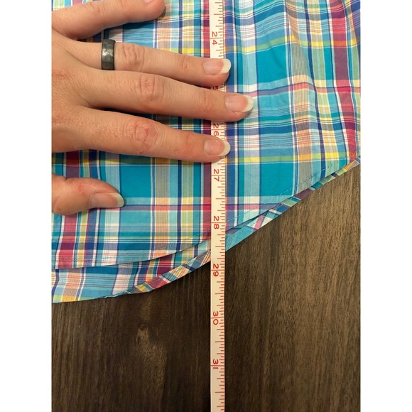 Ralph Lauren Men's Turquoise Plaid Long Sleeve Shirt Size M Preppy - Picture 7 of 7
